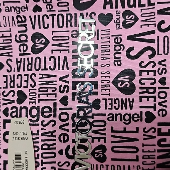 NWT Victoria's Secret Pink and Black Travel Bag with Graphic Design - Picture 2 of 8